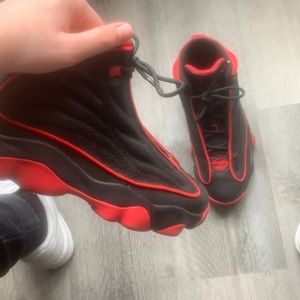 Jordans boys size 7, red and black , slightly used .